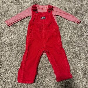 OshKosh B'gosh Red Corduroy toddler Overalls